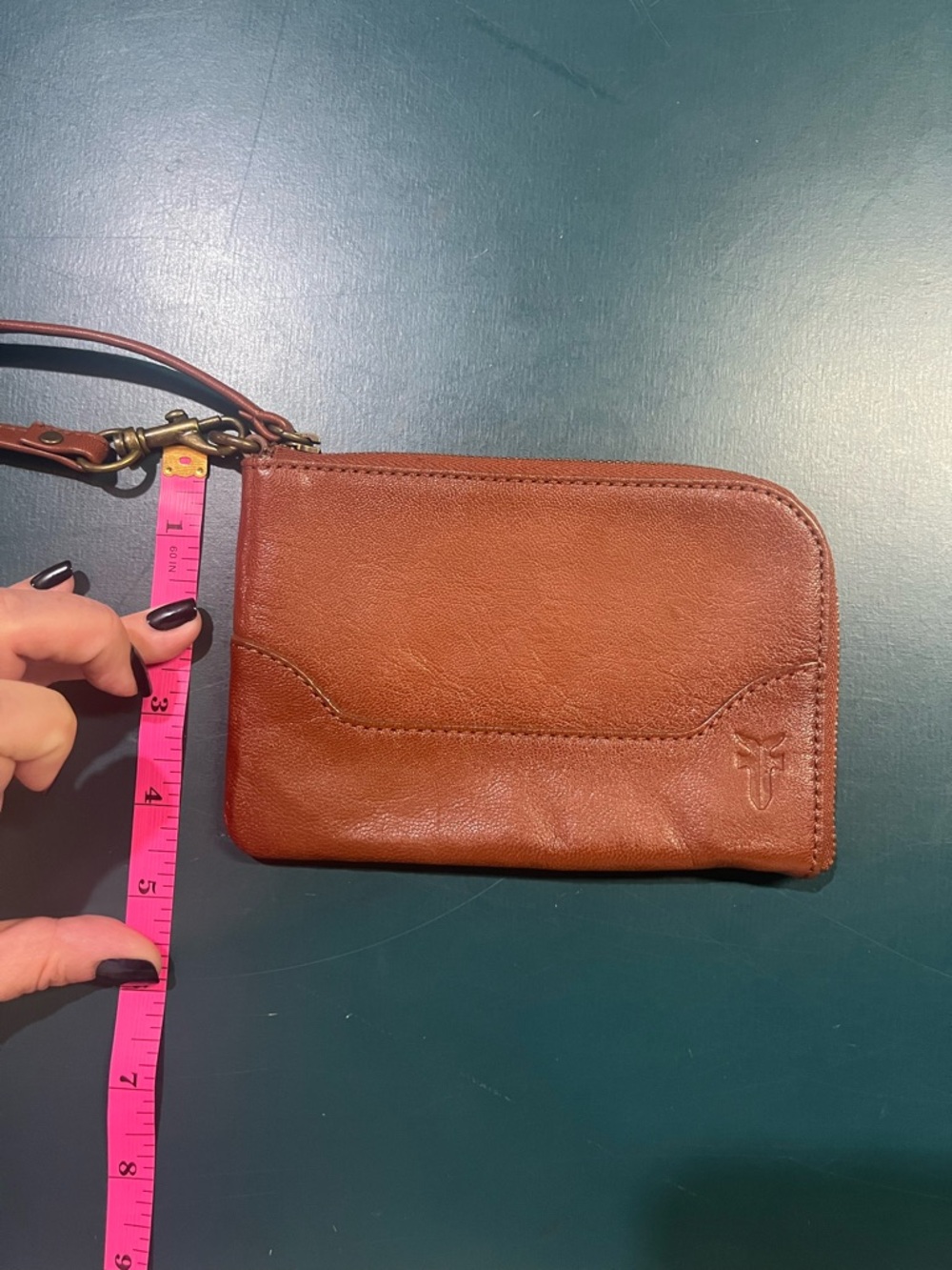 Frye Cognac Melissa Leather Wristlet - Picture 9 of 9